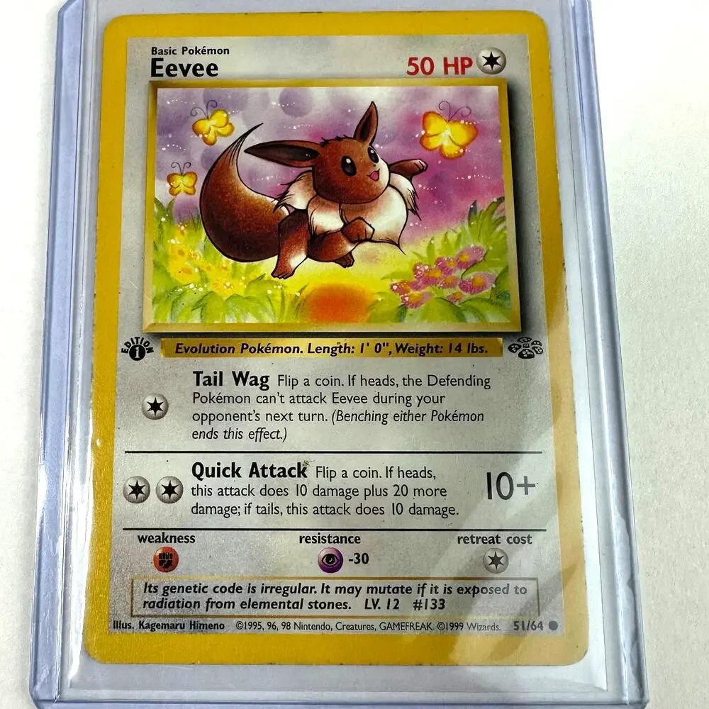 Pokemon TCG Eevee 51/64 Jungle Set First Edition Excellent Condition